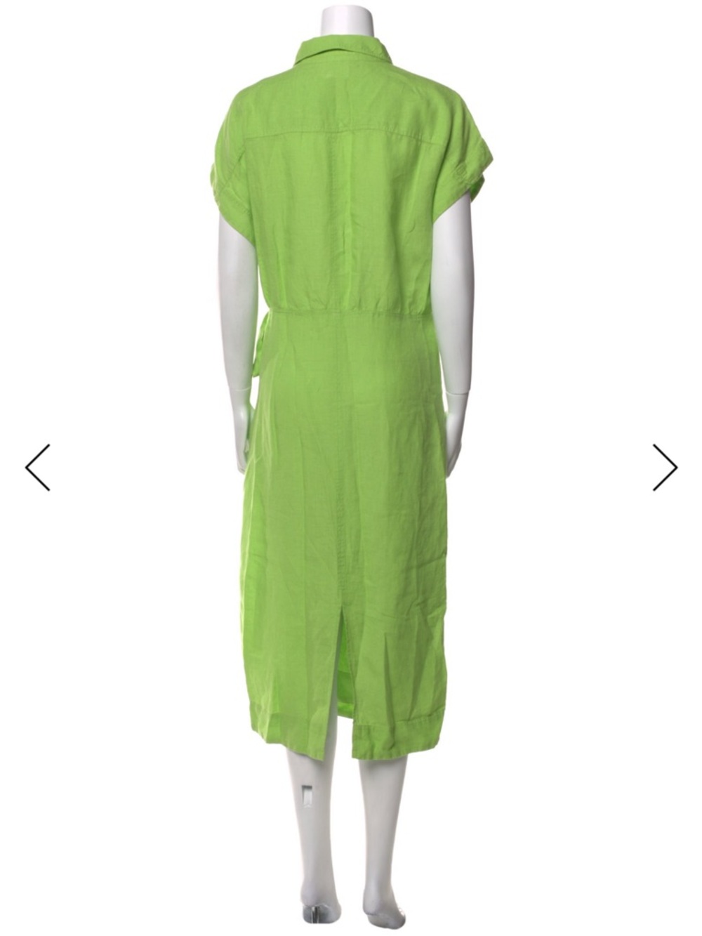 Apiece Apart Bright Lime Green Button-Front Dress - Picture 5 of 6